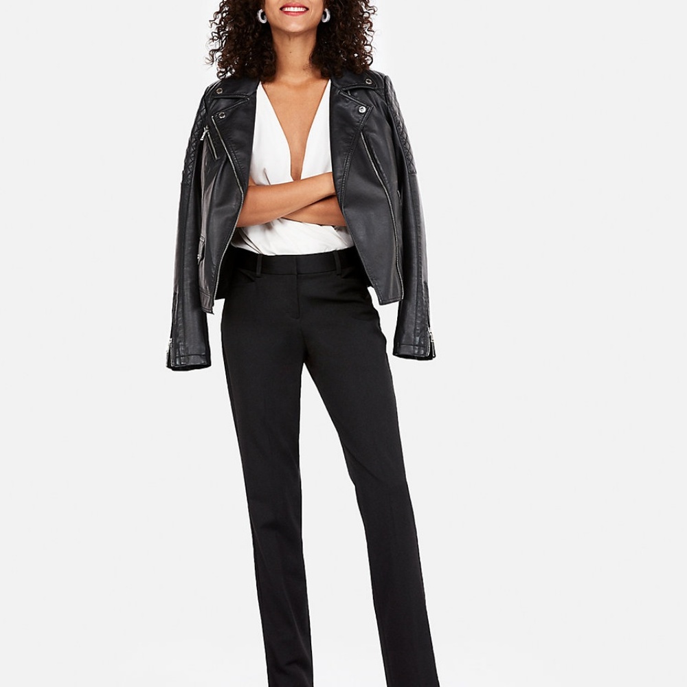 Express - Low Rise Editor Straight Leg Pant 00R